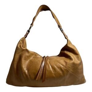 Hobo  Paulette Brown and Silver hardware Leather Shoulder Bag